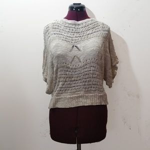 Grey Lace Knit Sweater